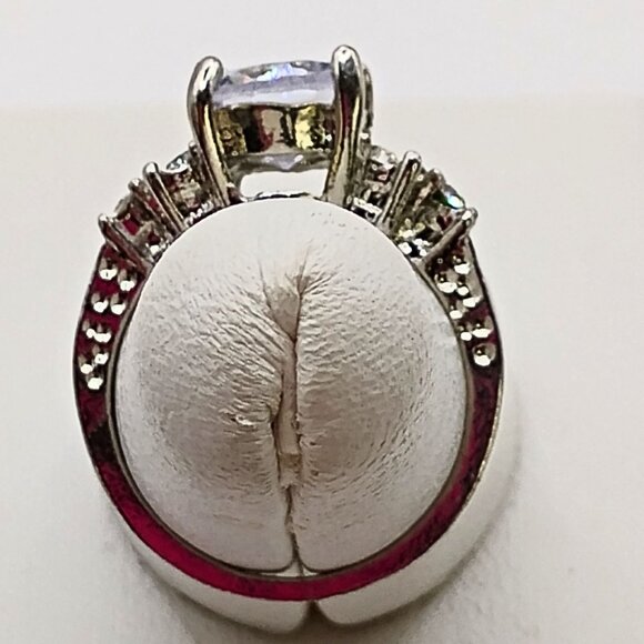 Vintage Womens Silver Plated Alexandrite Simulated Diamond Ring Size 5.5 Pinky - Picture 5 of 8